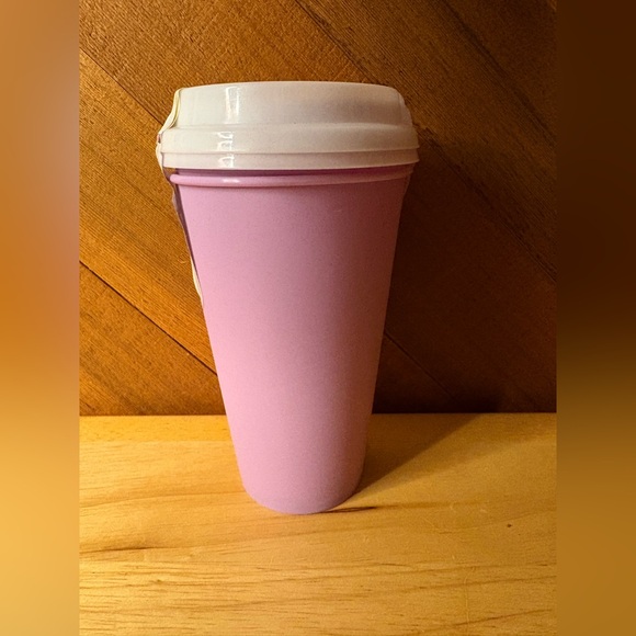 True Living “Bee Happy” Reusable Coffee Tumbler Set | Pink | 16 oz | 2 Pack - Picture 4 of 9